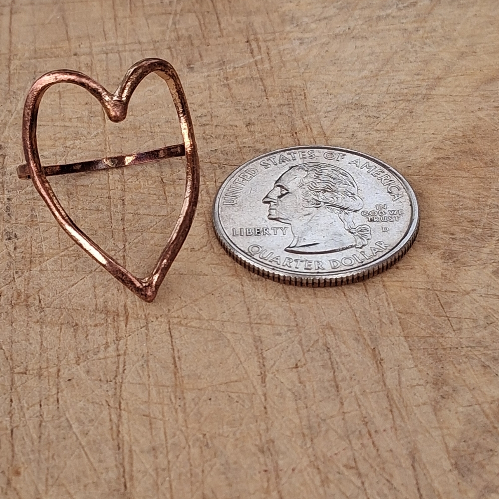 Open Heart Copper-Tone Ring for Women